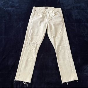 Citizens of Humanity White Crop Jeans